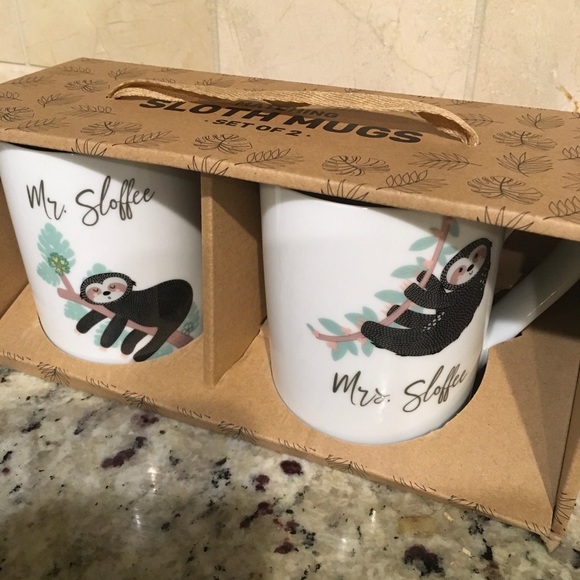 Other - New! Sloth Mr. Mrs. Slothee Mug Cup Coffe Tea Set